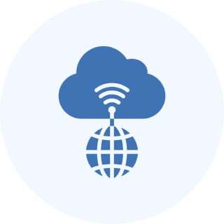 Cloud computing and global connectivity icon